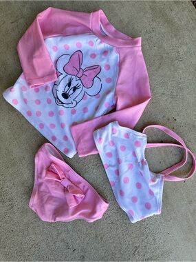 Minnie Mouse Pink Polka Dot Swim Set